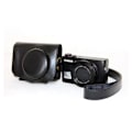Miniatyrbillede 1 af 2: Canon PowerShot G7X MarkII kamerataske i læder - Sort Black