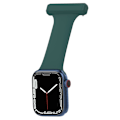 Miniatyrbillede 5 af 6: Apple Watch Series 8 (41mm) silikone-urrem til ophængning - Sortliggrøn Green