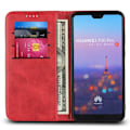 Miniatyrbillede 2 af 2: Huawei P20 Pro auto-absorberende læder flip etui - Rød Red
