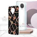 Miniatyrbillede 2 af 2: Marble design Nokia G20 / Nokia G10 cover - Sorte Blomster Black