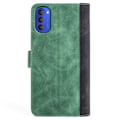 Miniatyrbillede 2 af 2: To Farvet Læder Flip Case til Motorola Moto G31 - Grøn Green