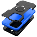 Miniatyrbillede 3 af 6: iPhone 13 Pro Max 6,7 tommer Ring Kickstand Design Bumpresistent og fleksibel 2-i-1 telefon Drop-proof Cover Protective Back Case - Blå Blue