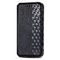 Miniatyrbillede 2 af 2: Læder Etui med A Stilfuldt Rhombus Tryk til Motorola Edge 30 Ultra / X30 Pro - Sort Black