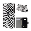 Miniatyrbillede 1 af 2: Moberg Microsoft Lumia 550 Læder Etui - Zebra Striber Multicolor