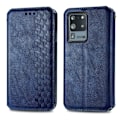 Miniatyrbild 1 av 2: Läderfodral med A Snygg Rhombus Avtryck till Samsung Galaxy S20 Ultra - Blå Blå