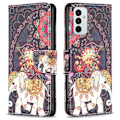 Pikkukuva 1 / 2: Wonderland Samsung Galaxy M23 flip kuoret - Kukka Ja Norsu Multicolor