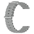 Miniatyrbillede 1 af 5: 20mm Universal wave design silikone urrem - Grå Silver grey