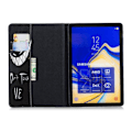 Pikkukuva 2 / 2: Samsung Galaxy Tab S4 kuviollinen syntetti nahkainen suojakotelo missä kortti paikat - Varoitusteksti Multicolor