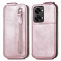 Pikkukuva 1 / 6: Vertical Flip Phone Suojakotelo With Zipper For OnePlus Nord 2T - Ruusukulta Pink