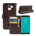 Miniatyrbillede 1 af 2: Samsung Galaxy J6 (2018) mobiletui i splidtet læder med kortlommer - Brun Brown