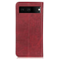 Miniatyrbillede 2 af 2: Google Pixel 7 flip etui i ægte læder med pung – Rød Red