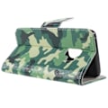 Miniatyrbillede 2 af 2: Samsung Galaxy S9 mønstret grynet PU læder flip etui - Camouflage Stof Green