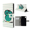 Miniatyrbillede 1 af 2: Moberg Sony Xperia M4 Aqua Læder Etui med Kortholder - Grøn Sovende Ugle Green