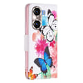Miniatyrbillede 2 af 2: Wonderland Honor 60 Pro flip etui - To Sommerfugle Multicolor