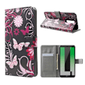 Miniatyrbillede 1 af 2: Huawei Mate 10 Lite Læder etui med magnet lås - Sommerfugle blomst Multicolor