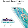 Pikkukuva 2 / 2: Marble Patterned Suojakuori With Ring Holder For iPhone 8 Plus – Green Green