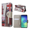 Pikkukuva 1 / 2: Samsung Galaxy S10 risti pintainen nahkainen flip suojakotelo - Lontoo Multicolor