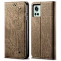 Pikkukuva 1 / 2: Jeans OnePlus 10R / OnePlus Ace flip case - Khaki Brown