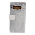 Miniatyrbillede 2 af 2: Samsung Galaxy S10 Plus mønstret læder flip etui - USA Flag og Kat med Hjerte Multicolor