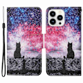 Pikkukuva 1 / 2: Wonderland iPhone 14 Pro Läppäkotelo - Starry Sky / Kissa Multicolor