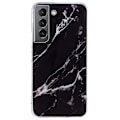 Miniatyrbillede 1 af 2: Marble design Samsung Galaxy S22 cover - Sort Black