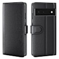 Pikkukuva 1 / 2: Aito nahkakotelo luottokorttipaikoilla Google Pixel 6 - Musta Black