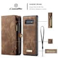 Miniatyrbild 2 av 2: CASEME Samsung Galaxy S10 multifunktionellt split läder fodral - Brun Brun