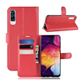 Miniatyrbillede 1 af 2: Sasmung Galaxy A50 litchi læderetui - Rød Red