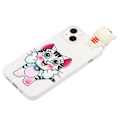Miniatyrbillede 4 af 5: Mønstertryk Drop Resistant Phone Case iPhone 14, 3D Figure Design Flexible Back Cover - Kat White