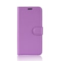 Pikkukuva 2 / 2: Sony Xperia XZ3 Liitsihedelmä jyvä rakenteinen synteetti nahkainen lompakko suojakotelo - Violetti Purple
