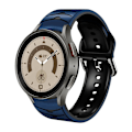 Miniatyrbillede 3 af 5: Samsung Galaxy Watch 5 / 5 Pro / 4 buet linje stil silikone urrem - Mørkeblå / Sort Blue