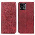 Pikkukuva 1 / 2: Lompakko-style Aitoa Nahkaa Läppäkotelo For Motorola Moto G72 - Punainen Red