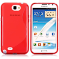 Miniatyrbild 1 av 2: S-Line Transparent (Transparent) Samsung Galaxy Note 2 Skyddsfodral Röd