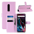 Miniatyrbild 1 av 2: OnePlus 7 Pro konstläderfodral med litchi textur - Ljusrosa Rosa