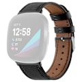 Miniatyrbild 1 av 2: Klockarmband i äkta läder Fitbit Sense 2 / Versa 4 - Svart Svart