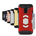 Miniatyrbillede 2 af 2: Samsung Galaxy A6 Plus (2018) mobiletui i kombimaterialer med indbygget kortlomme - Sort Black