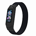 Miniatyrbild 4 av 6: Xiaomi Mi Band 5 / 4 / 3 elastic nylon watch band - Black / Size: L Svart