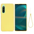 Matt flytende silikondeksel for Sony Xperia 10 IV - Gul Yellow