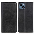 Miniatyrbillede 1 af 2: iPhone 14 flip etui i ægte læder med pung – Sort Black