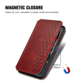 Pikkukuva 6 / 6: Nahkakotelo With A Stylish Rhombus Imprint For Motorola Moto G62 5G - Punainen Red