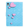 Miniatyrbillede 2 af 2: iPad 10.9 (2022) Pattern Printing Vegansk Læder stødsikkert Cover Foldable Stand Tablet Drop Resistant Case with Card Slots - Hjerteballon Blue