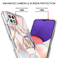 Pikkukuva 2 / 2: Marble Patterned Suojakuori With Ring Holder For Samsung Galaxy A22 5G - Kruunu White