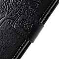 Miniatyrbillede 2 af 2: Motorola Moto G5S læder etui med et sødt ugle tryk - Sort Black