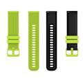 Miniatyrbillede 2 af 2: 20 mm dobbeltfarvet silikoneurrem med gitterstruktur til Garmin-ur - Lime / Sort Green