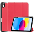 Miniatyrbillede 1 af 6: iPad 10.9 (2022) Tablet-etui i vegansk læder Tri-fold Stand Auto Wake / Sleep Beskyttelsescover med penneplads - Rød Red
