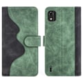 Miniatyrbillede 1 af 2: To Farvet Læder Flip Case til Nokia C2 2nd Edition - Grøn Green