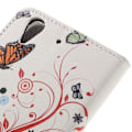 Miniatyrbillede 2 af 2: Huawei Y6 II læder-etui med holder - Sommerfugle Multicolor