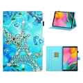 Pikkukuva 1 / 2: Samsung Galaxy Tab A 10.1 (2019) kuvioitu nahkainen kääntölaukku - Eiffel-Torni Blue
