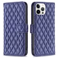 Miniatyrbillede 1 af 2: Rhombus mat iPhone 12 Pro Max flip etui - Blå Blue