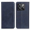 Pikkukuva 1 / 2: Lompakko-style Aitoa Nahkaa Läppäkotelo For OnePlus Ace Pro / 10t - Sininen Blue